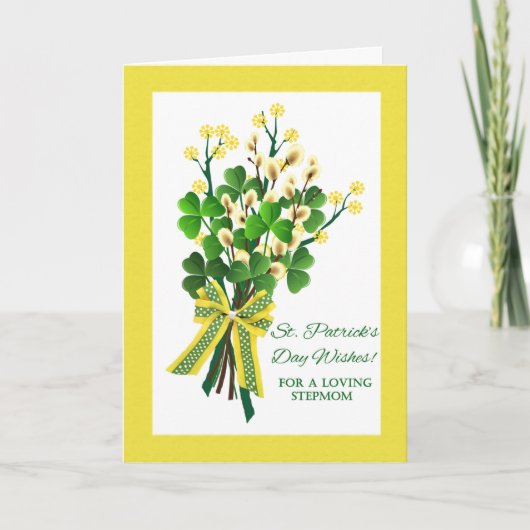 St. Patrick's Day Shamrocks voor stiefmoeder Kaart (Voorkant)