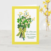 St. Patrick's Day Shamrocks voor stiefmoeder Kaart (Gele Bloem)
