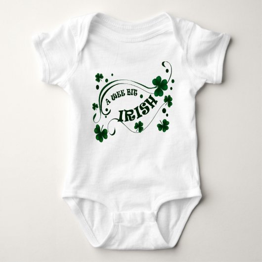 St. Patricks Day Shamrocks Wee Bit Irish Infants Romper (Voorkant)