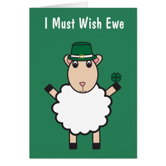 St. Patrick's Day Sheep Wish Ewe Funny Personalize (Voorkant)