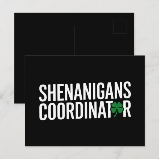 St. Patrick's Day Shenanigan Coordinator Briefkaart (Voorkant / Achterkant)