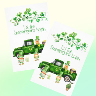 St. Patrick's Day Shenanigans Begin Truck Gnomes Briefkaart