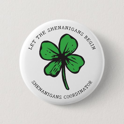 St. Patrick's Day Shenanigans Button (Voorkant)