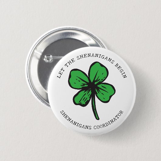 St. Patrick's Day Shenanigans Button (Voorkant /achterkant)