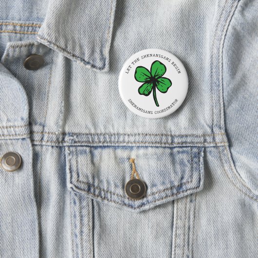 St. Patrick's Day Shenanigans Button (In situ)