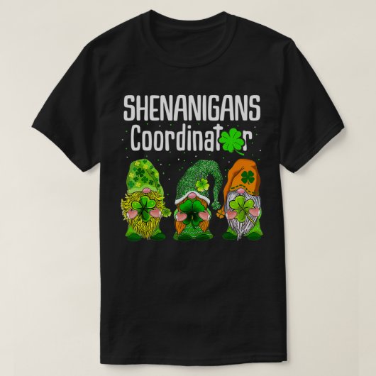 St Patricks Day Shenanigans Coordinator Gnomen Gre T-shirt (Design voorkant)