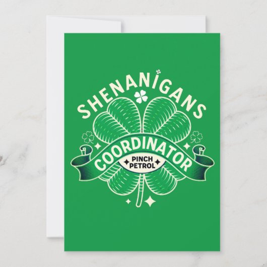 St Patricks Day - Shenanigans Coordinator Kaart (Voorkant)