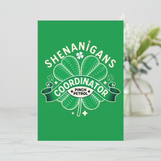 St Patricks Day - Shenanigans Coordinator Kaart (Staand voorkant)