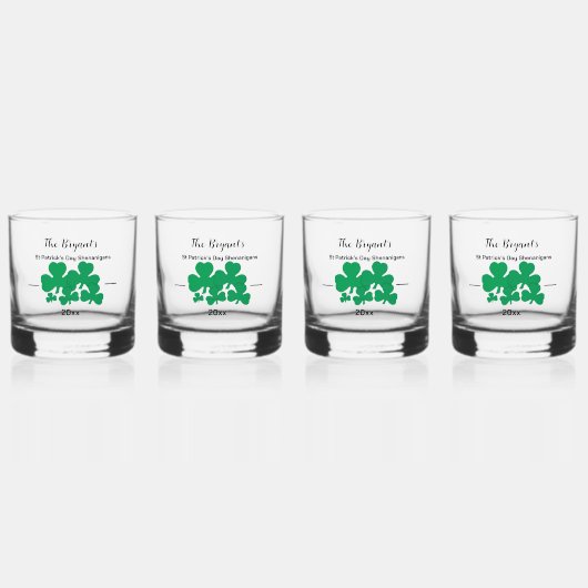 St. Patrick's Day Shenanigans Drinkservies Set Whisky Glas (Voorkant)