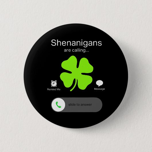 St Patricks Day Shenanigans Fun Ierse klaver 1 Ronde Button 5,7 Cm (Voorkant)