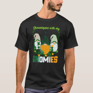St Patrick's Day Shenanigans Gnomies Gnome Shamroc T-shirt
