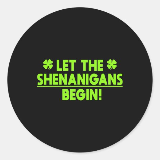 St Patricks Day Shenanigans Ronde Sticker (Voorkant)