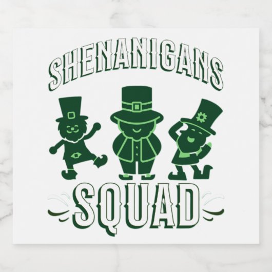ST PATRICK'S DAY - SHENANIGANS SQUAD BIER ETIKET (Enkel label)