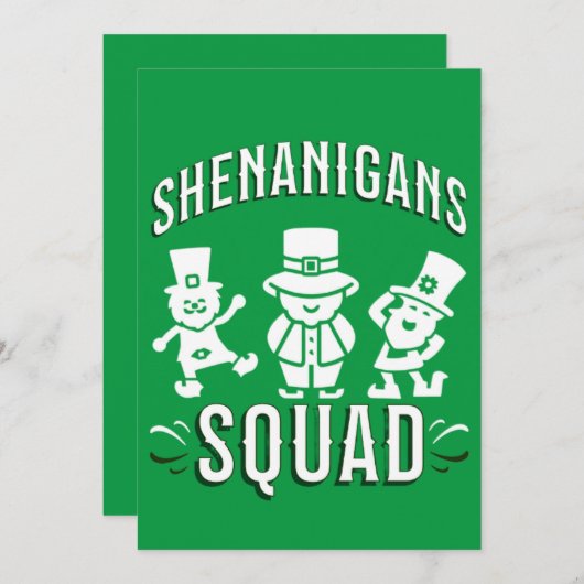 ST PATRICK'S DAY - SHENANIGANS SQUAD FEESTDAGENKAART (Voorkant / Achterkant)