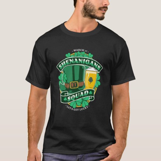 St Patrick's Day Shenanigans Squad Iers Drink T-shirt (Voorkant)