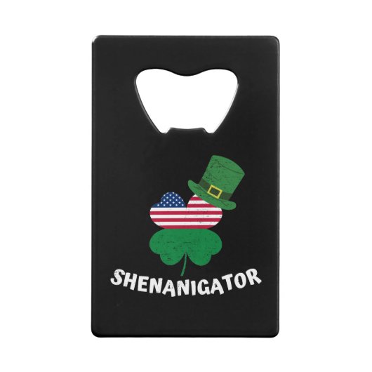 St. Patrick's Day Shenanigator Creditkaart Flessenopener (Voorkant)