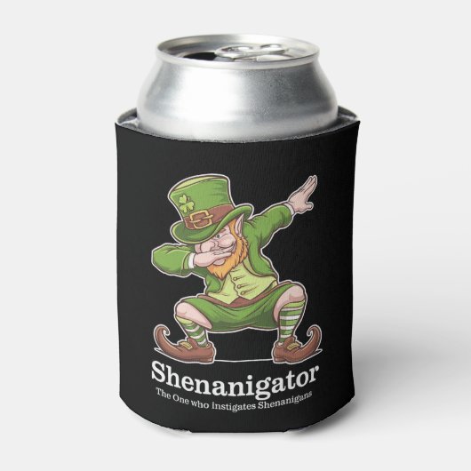 St Patricks Day Shenanigator Dabbing Kabouter Blikjeskoeler (Blikje Voorkant)
