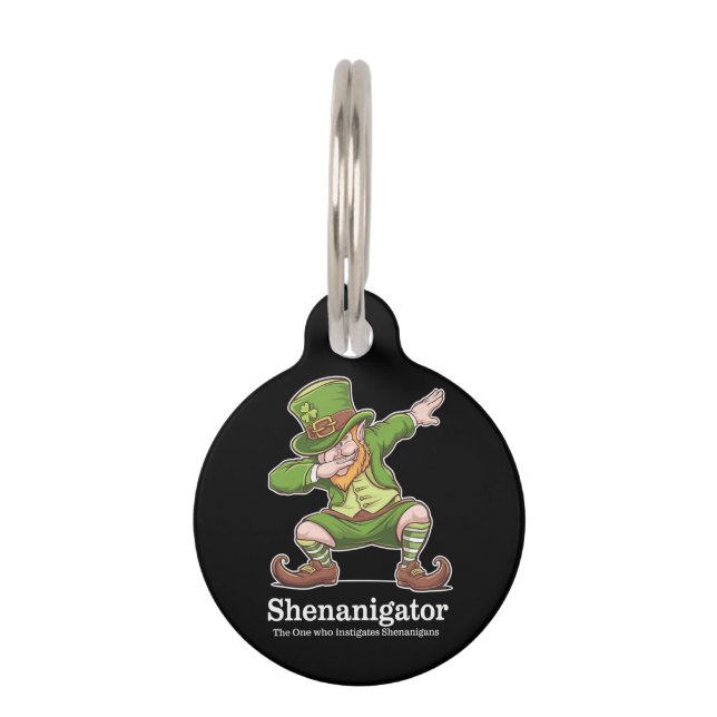 St Patricks Day Shenanigator Dabbing Kabouter Huisdierpenning (Voorkant)
