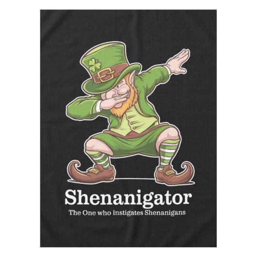 St Patricks Day Shenanigator Dabbing Kabouter Tafelkleed (Voorkant)