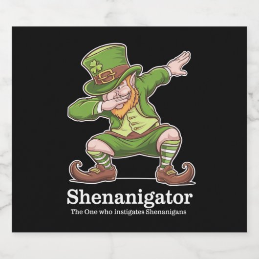 St Patricks Day Shenanigator Dabbing Leprechaun Bier Etiket (Enkel label)