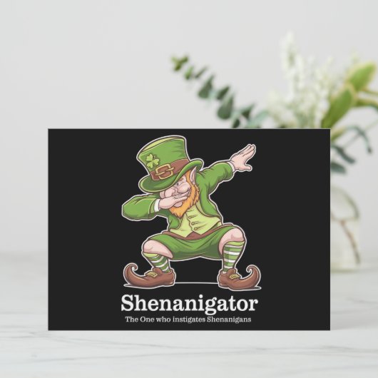 St Patricks Day Shenanigator Dabbing Leprechaun Kaart (Staand voorkant)