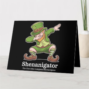 St Patricks Day Shenanigator Dabbing Leprechaun Kaart