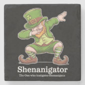 St Patricks Day Shenanigator Dabbing Leprechaun Stenen Onderzetter (Voorkant)