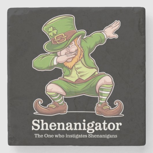 St Patricks Day Shenanigator Dabbing Leprechaun Stenen Onderzetter (Voorkant)