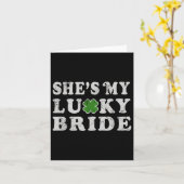 St Patricks Day Shes My Lucky Bride Wedding Shower Kaart (Gele Bloem)