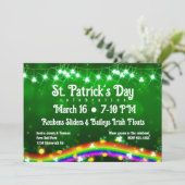 St. Patrick's Day Shiny Rainbow, Gold, Shamrocks Kaart (Staand voorkant)