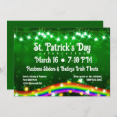 St. Patrick's Day Shiny Rainbow, Gold, Shamrocks Kaart (Voorkant / Achterkant)