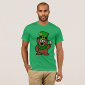 St Patricks Day shirt | Bruin beer met Ierse vlag (Voorkant volledig)