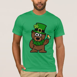 St Patricks Day shirt Bruin beer met Ierse vlag