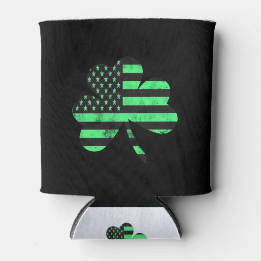 St Patricks Day Shirt | Ierse Amerikaanse vlag Blikjeskoeler (Voorkant)