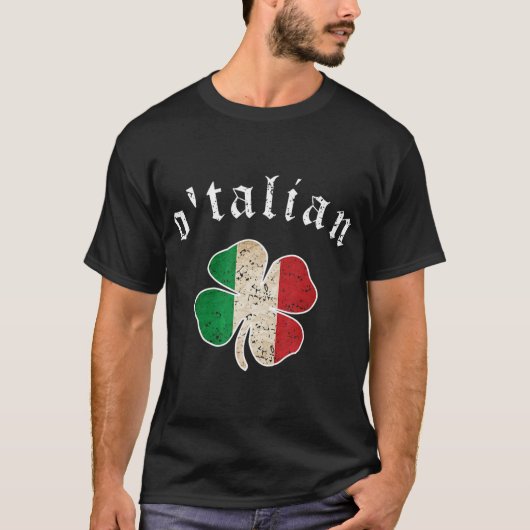 St Patricks Day Shirt Irish O'talian Italy Shamroc (Voorkant)