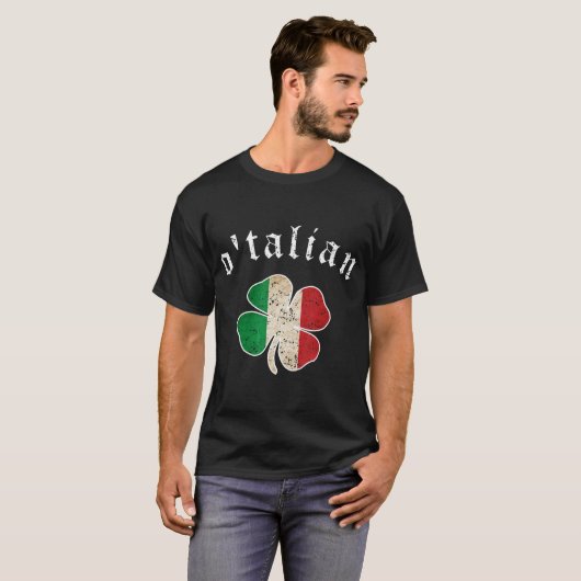St Patricks Day Shirt Irish O'talian Italy Shamroc (Voorkant volledig)