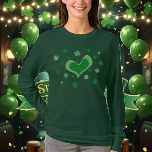 St Patricks Day shirt   Lange mouw met shamrocks