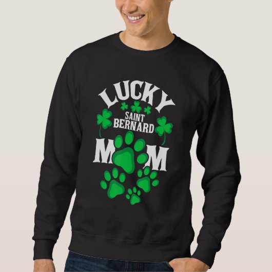 St Patrick's Day Shirt Lucky Saint Bernard Dog Mom (Voorkant)