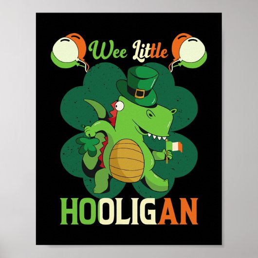 St Patricks Day shirt Wee Little Hooligan Boy Kind Poster (Voorkant)