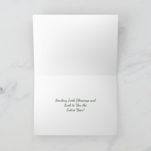 St. Patrick's Day Simple Green Shamrock Feestdagen Kaart (Binnen)