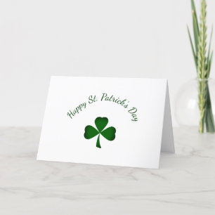 St. Patrick's Day Simple Green Shamrock Feestdagen Kaart