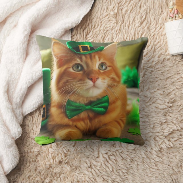 St Patrick's Day Sinaasappel Tabby Kussen (Deken)