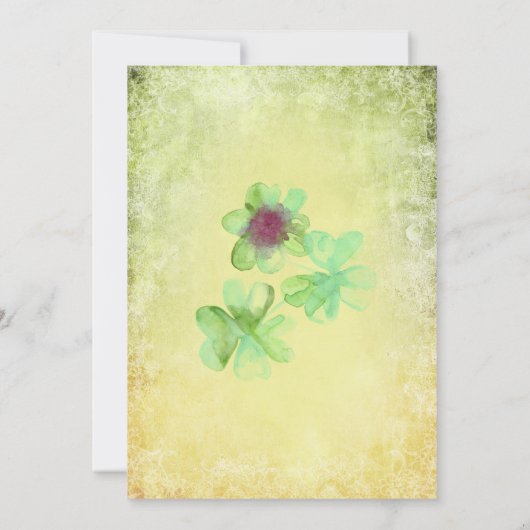 St Patrick's Day Sjabloon, Party Invitation, Kaart (Achterkant)