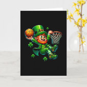 St. Patrick's Day Skelet Ierse Leprechaun Dunk Kaart (Gele Bloem)