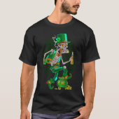St Patrick's Day Skeleton Drinking Beer C Pot Of G T-shirt (Voorkant)