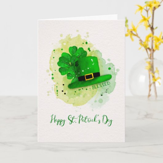 St. Patrick's Day Sketchy Doodle Shamrocks Kaart (Gele Bloem)