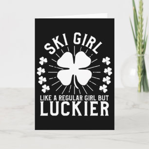 St. Patrick's Day-skiemeisje Skisporter Skiën Cade Kaart