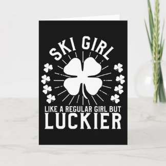 St. Patrick's Day-skiemeisje Skisporter Skiën Cade Kaart
