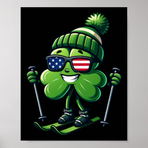 St Patricks Day Skien Shamrock Klavers Iers Amer Poster