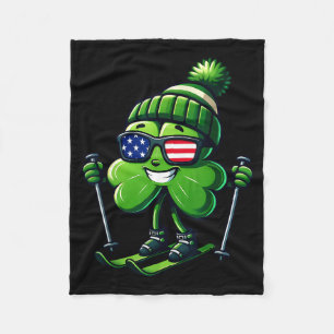 St. Patrick's Day skisport klavertje vier Iers Fleece Deken